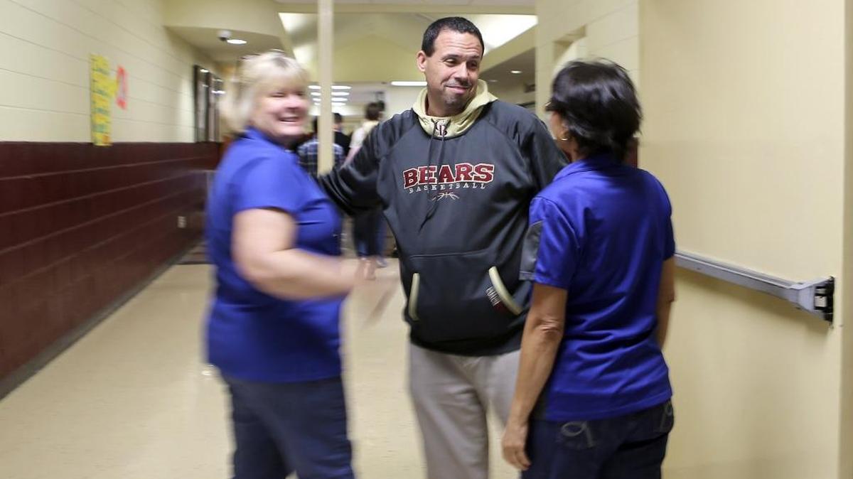 Carvers Bay boys basketball coach Jeff Mezzatesta