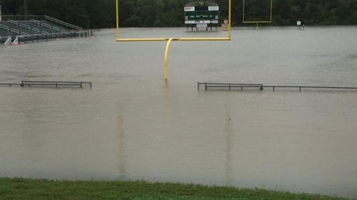 
Conway’s field suffered significant flood damage. 
