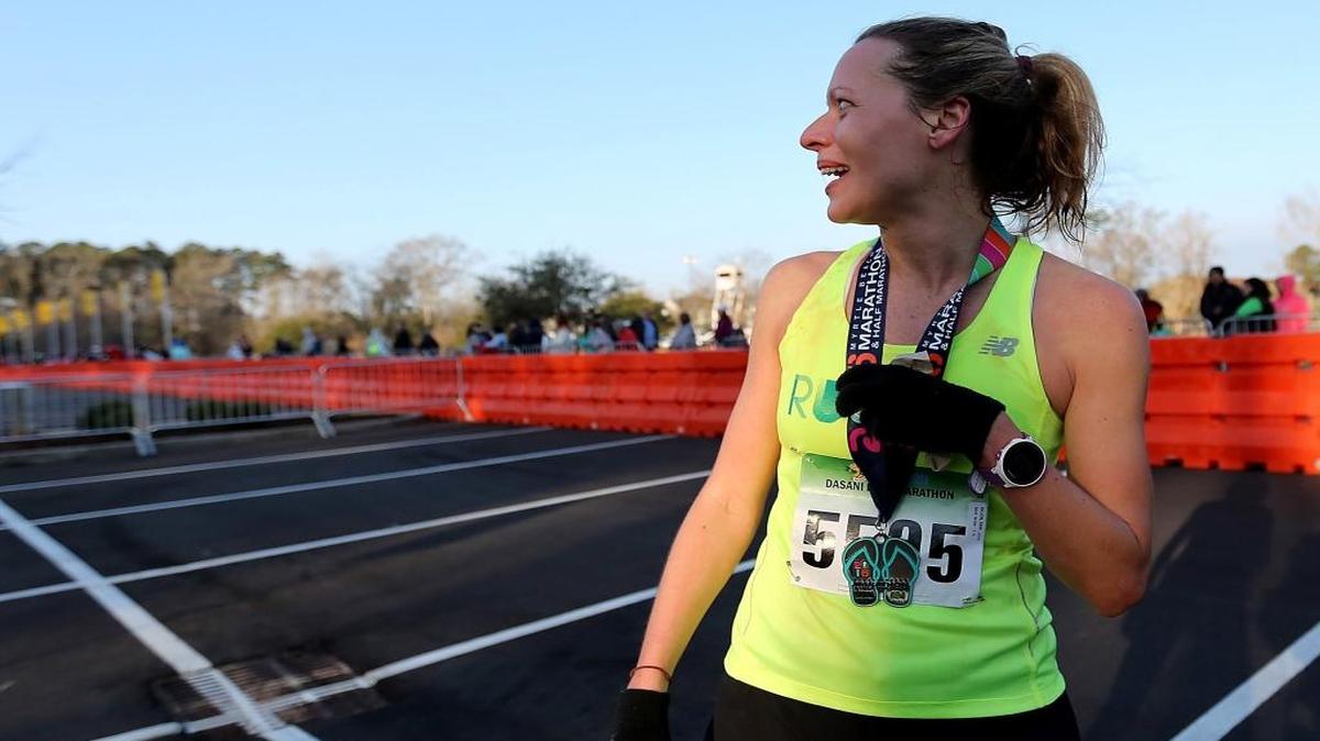 Erin Dillon wins the Myrtle Beach half marathon on Saturday.