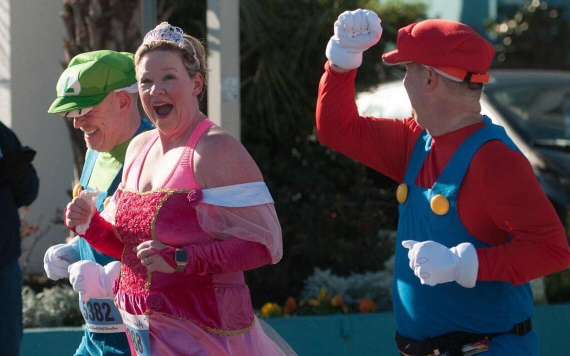 They were planning to run anyway. So why not dress up as Nintendo characters?