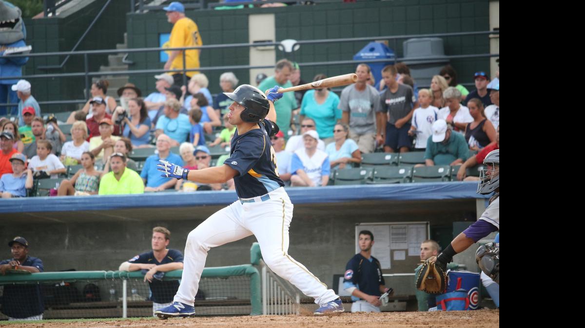 
Kevin Brown bats in a game against the Winston-Salem Dash. 
