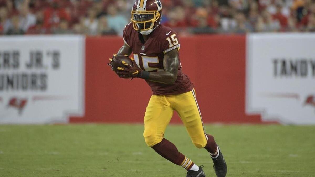 Wide receiver Matt Hazel runs during a preseason game while playing as a member of the Washington Redskins, who released him Saturday. Hazel was claimed off waivers by the Indianapolis Colts on Sunday.