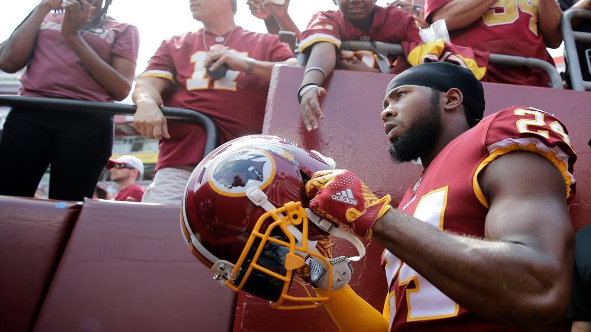 Washington Redskins cornerback Josh Norman walks onto the field prior to Sunday’s game against the Philadelphia Eagles.
