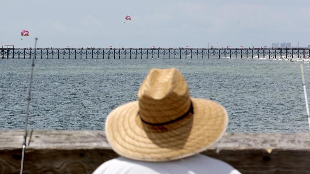 Fishing is being done on Pier 14 and 2nd Avenue Pier after about five or six sharks were seen in a school of fish at 63 Avenue North in Myrtle Beach on June 13.