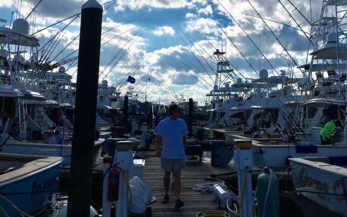 The docks at Georgetown Landing Marina were full of boats Thursday as a Small Craft Advisory canceled the first day of fishing in the 50th annual Georgetown Blue Marlin Tournament.