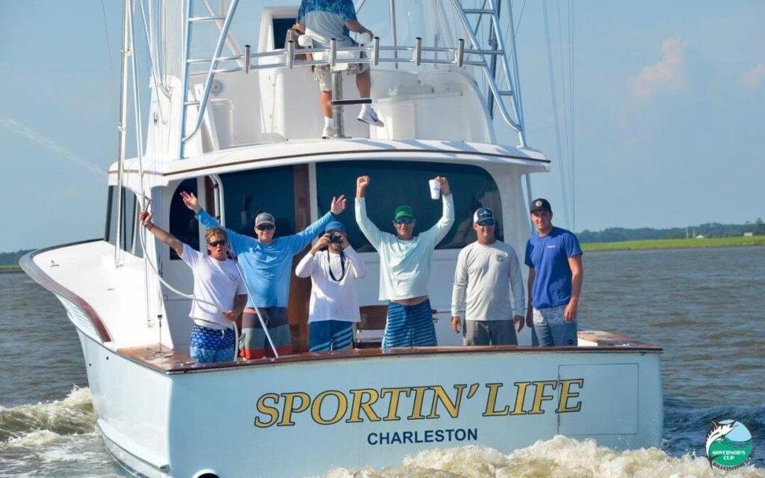 The crew of Sportin' Life celebrates after winning the 2016 South Carolina Governor's Cup Billfishing Series last Saturday at Edisto Marina.