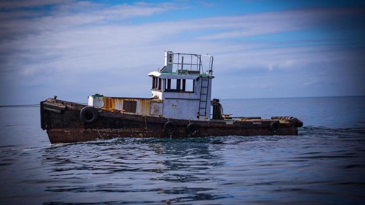 The tug boat, Apollo, was dropped on the Little River Offshore Reef on January 12.