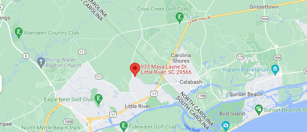 A Google Maps image of a new Little River community with homes now for sale.